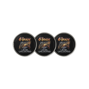 Back to School 6th Grade Gamer First Day School Golf Ball Marker