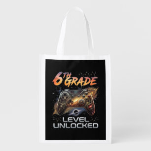 Back to School 6th Grade Gamer First Day School Grocery Bag
