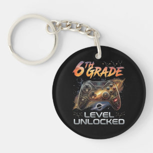Back to School 6th Grade Gamer First Day School Keychain