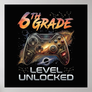 Back to School 6th Grade Gamer First Day School Poster