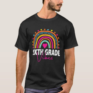 Back To School 6Th Grade Vibes Rainbow Leopard Tea T-Shirt
