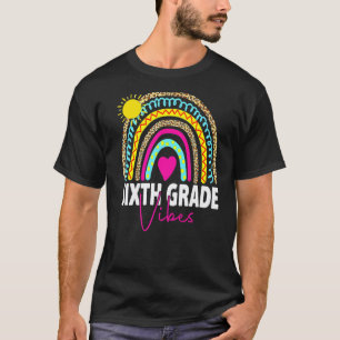 Back To School 6th Grade Vibes Rainbow Leopard Tea T-Shirt
