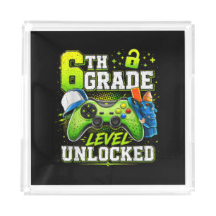 Back to School 6th Sixth Grade Level Unlocked Acrylic Tray
