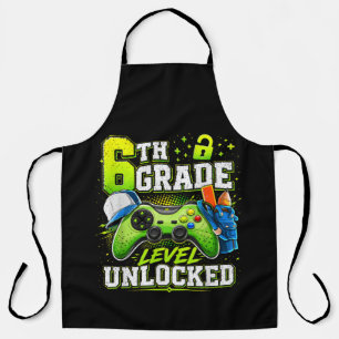 Back to School 6th Sixth Grade Level Unlocked Apron