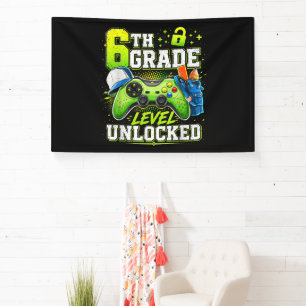 Back to School 6th Sixth Grade Level Unlocked Banner