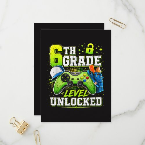 Back to School 6th Sixth Grade Level Unlocked Invitation Postcard