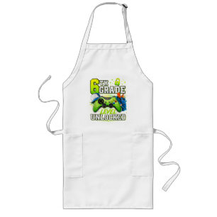 Back to School 6th Sixth Grade Level Unlocked Long Apron