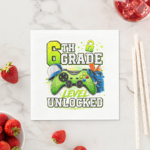 Back to School 6th Sixth Grade Level Unlocked Napkins