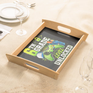 Back to School 6th Sixth Grade Level Unlocked Serving Tray