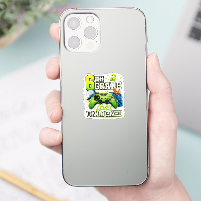 Back to School 6th Sixth Grade Level Unlocked Sticker (Phone)