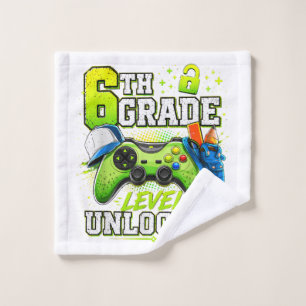 Back to School 6th Sixth Grade Level Unlocked Wash Cloth