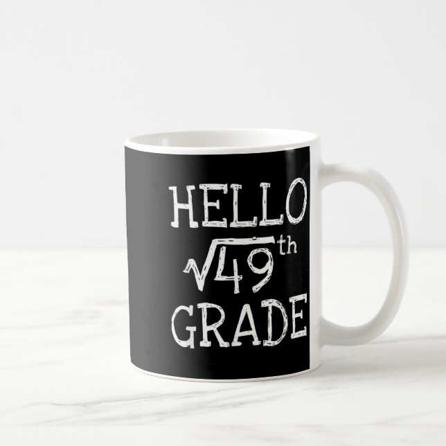 Back to School 7th Grade Square Root of 49 Math Coffee Mug (Right)