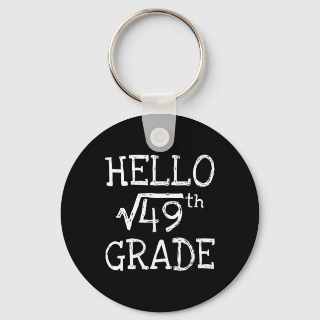 Back To School 7th Grade Square Root Of 49 Math Ki Keychain (Front)