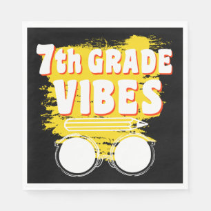 Back To School 7th Grade Vibes Shirt First Day Kid Napkins