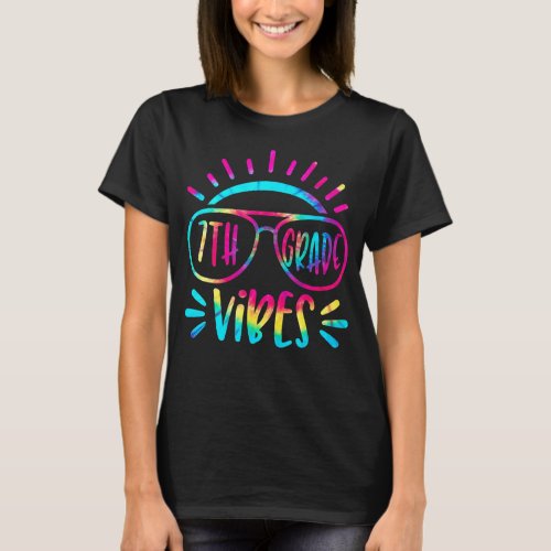 Back To School 7th Grade Vibes Squad Tie Dye Teach T_Shirt