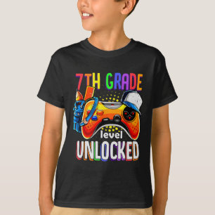 Back To School 7th Seventh Grade Level Unlocked  T-Shirt
