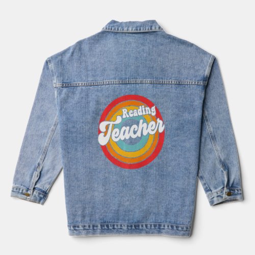 Back To School 80s Teacher Retro Vintage Reading  Denim Jacket