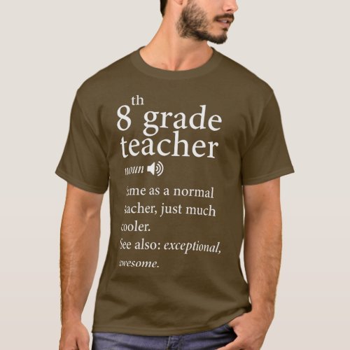 Back to school_8th_Grade_Teacher_Funny_Definition_ T_Shirt