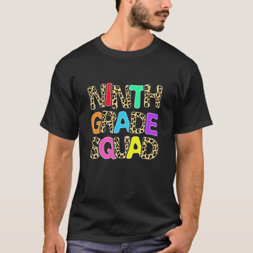 Back To School 9th Grade Squad Leopard Ninth Grade T-Shirt