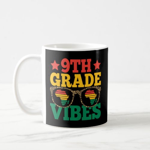 Back To School 9th Grade Vibes Leopard Black Teach Coffee Mug