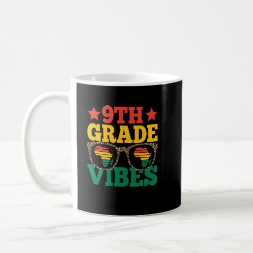 Back To School 9th Grade Vibes Leopard Black Teach Coffee Mug