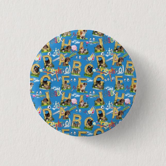 Back To School ABC Repeat Design Button (Front)
