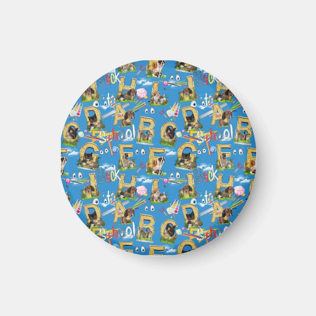Back To School ABC Repeat Design Magnet (Front)