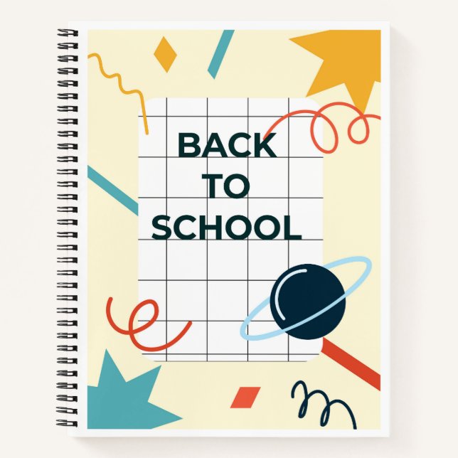 Back to School Abstract Notebook Cover with Planet (Front)