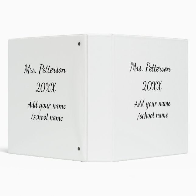 Back to school add teacher name year school name  3 ring binder (Background)