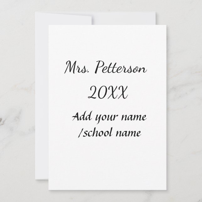 Back to school add teacher name year school name  invitation (Front)