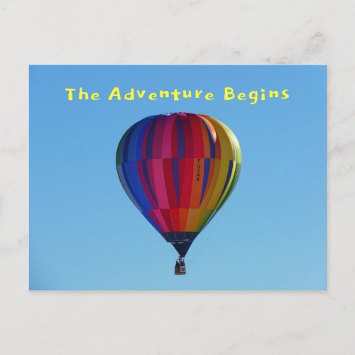 Back to School Adventure Hot Air Balloon Postcard