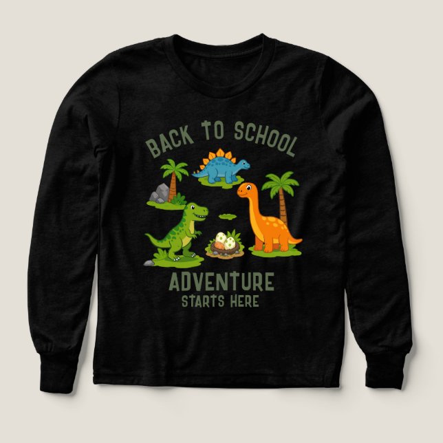 Back to School Adventure Starts Here Dinosaur Tri-Blend Shirts (Design Front)