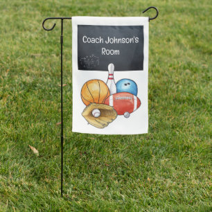 Back to School and Practice Coach Gym Teacher Garden Flag