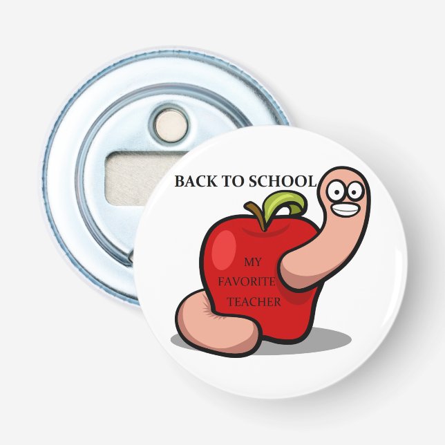"BACK TO SCHOOL" APPLE BOTTLE OPENER (Front)