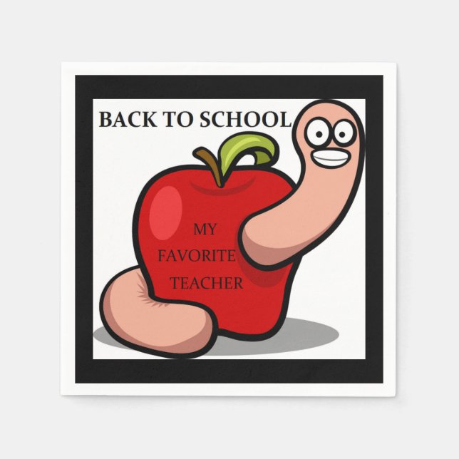 "BACK TO SCHOOL" APPLE NAPKINS (Front)