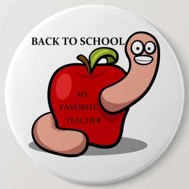 "BACK TO SCHOOL" APPLE PINBACK BUTTON (Front)