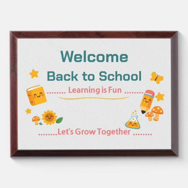 Back to School Award Plaque | Classroom Decor (Horizontal)