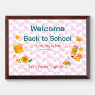 Back to School Award Plaque Classroom Decor