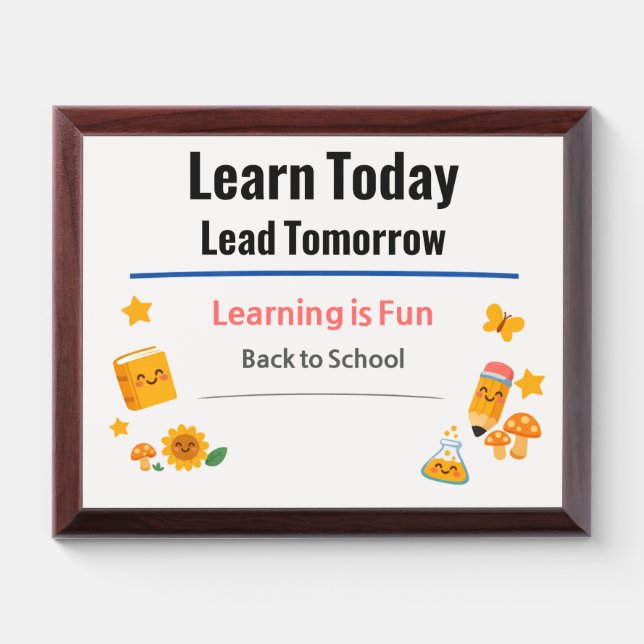 Back to School Award Plaque Classroom Decor (Horizontal)