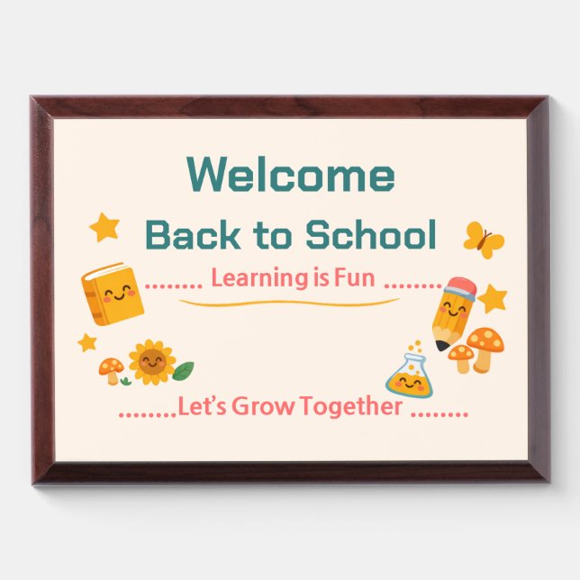 Back to School Award Plaque | Classroom Decor (Horizontal)