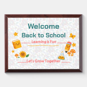 Back to School Award Plaque   Classroom Decor