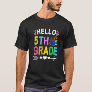 Back To School Awesome Hello 5th Grade Boys Girls T-Shirt
