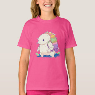 Back to School Axolotl Kawaii Cartoon T-Shirt