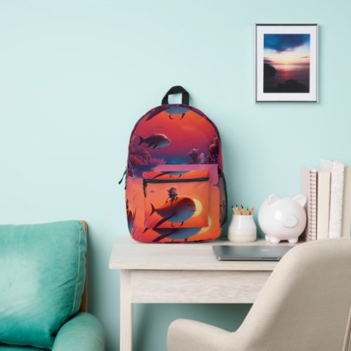Back to School Backpack – Kids Riding White Whale 