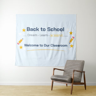Back to School Banner Classroom Decor Teacher Bann Tapestry