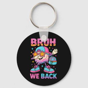 Back To School Baseball Ice Cream Drip Bruh We Bac Keychain