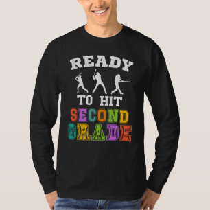 Back to School Baseball Ready to Hit Second Grade T-Shirt