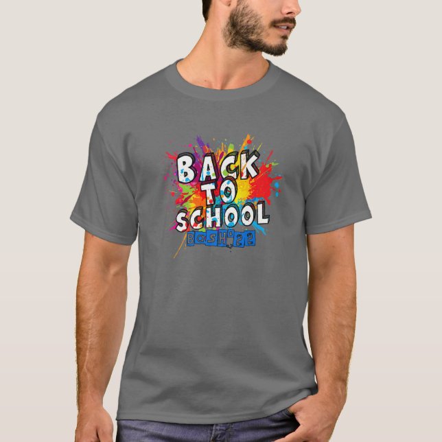 Back To School Bash 2022 Tie Dye Happy First Schoo T-Shirt (Front)