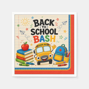 Back to School Bash Bus and Books Napkins