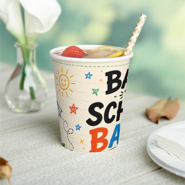 Back to School Bash Bus and Books Paper Cups (Insitu)